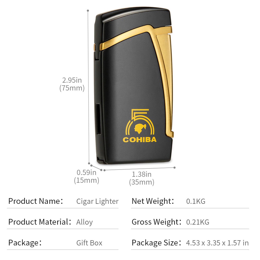 Bật lửa khò 2 tia Cohiba kèm đục H177