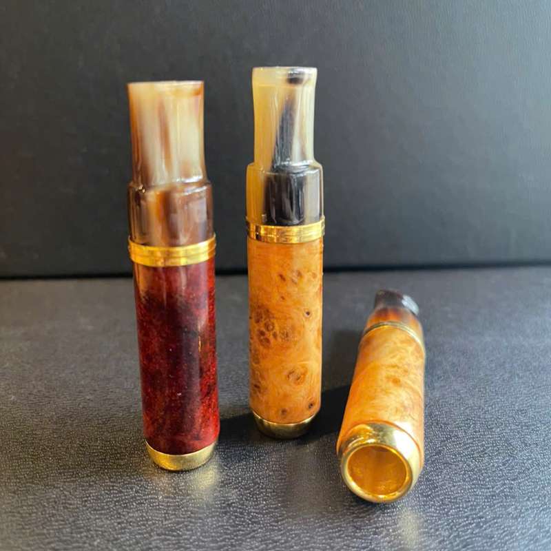 Tẩu gỗ cán sừng cho xì gà mini TS04-4